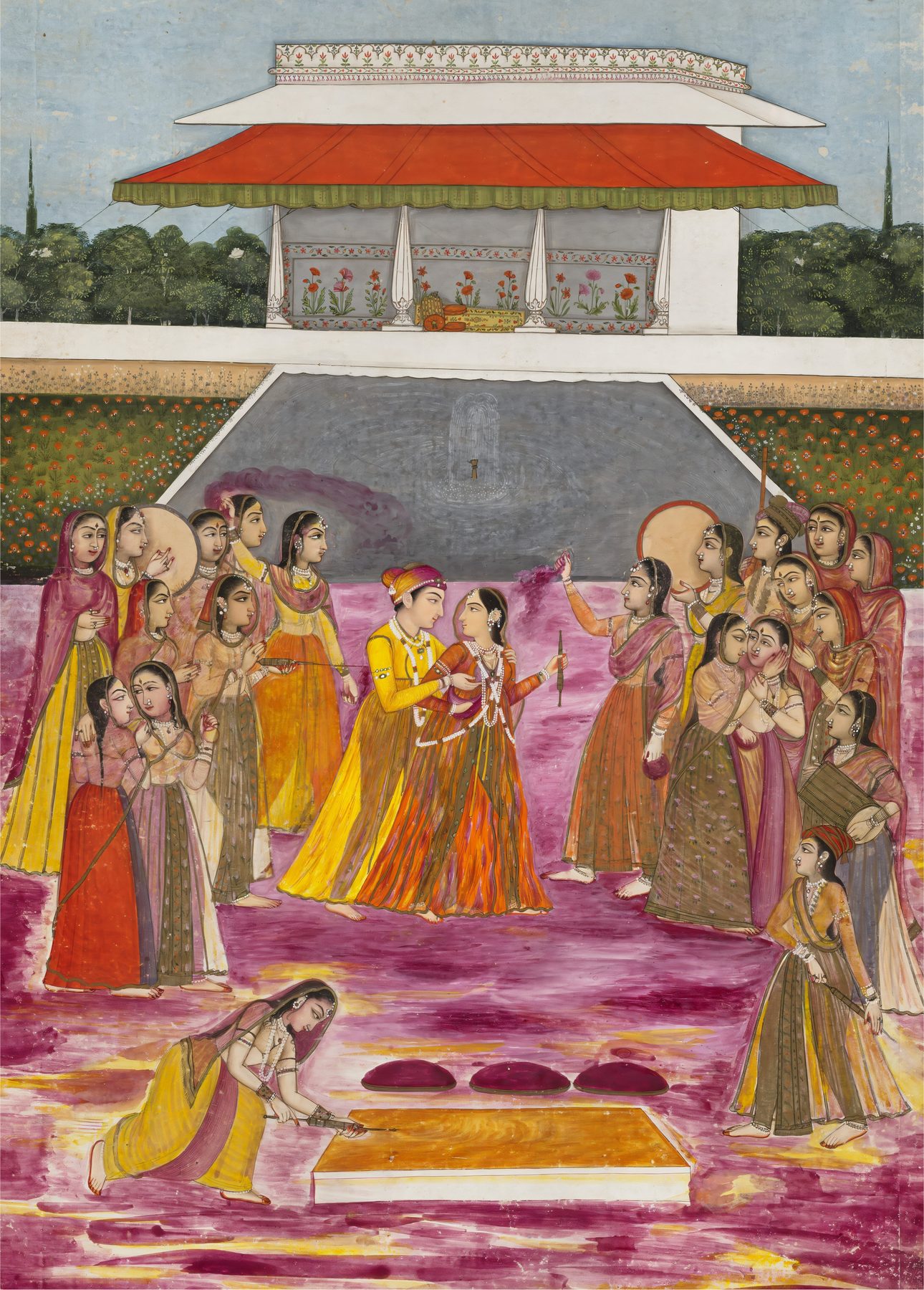 A Royal Couple Celebrating Holi